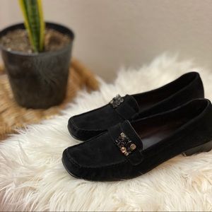 BLACK SUEDE STUART WEITZMAN LOAFERS